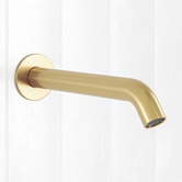 Temple &amp; Webster Clovelly 200mm Brushed Gold Curved Bath/Basin Wall Spout