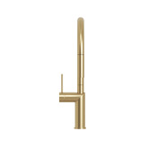 Temple &amp; Webster Clovelly Brushed Gold Gooseneck Pull-Out Kitchen Sink Mixer