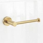 Temple &amp; Webster Clovelly Brushed Gold Toilet Roll Holder