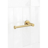 Temple &amp; Webster Clovelly Brushed Gold Toilet Roll Holder