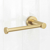 Temple &amp; Webster Clovelly Brushed Gold Toilet Roll Holder