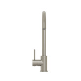 Temple &amp; Webster Clovelly Brushed Nickel Gooseneck Kitchen Sink Mixer