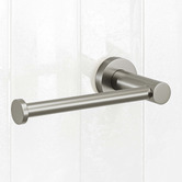 Temple &amp; Webster Clovelly Brushed Nickel Toilet Roll Holder