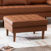 Temple &amp; Webster Stockholm Faux Leather Ottoman