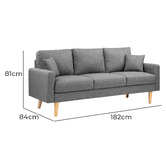 Temple &amp; Webster Andor 3 Seater Fabric Sofa