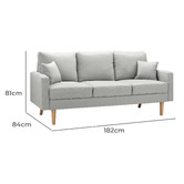 Temple &amp; Webster Andor 3 Seater Fabric Sofa