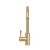 Temple &amp; Webster Stanwell Brushed Gold PVD Gooseneck Kitchen Sink Mixer