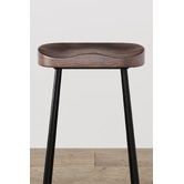 Temple &amp; Webster 66cm Premium Vintage-Style Elm Wood Barstools