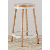 Temple &amp; Webster 65cm Brooklyn Ash Wood &amp; Metal Barstool