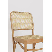 Temple &amp; Webster 65cm High Back Luca Beech Wood &amp; Rattan Barstool