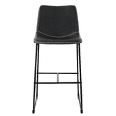 Temple &amp; Webster 66cm Phoenix Vintage-Style Faux Leather Barstools