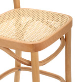 Temple &amp; Webster 65cm High Back Luca Beech Wood &amp; Rattan Barstool