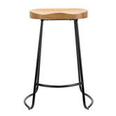 Temple &amp; Webster 66cm Premium Vintage-Style Elm Wood Barstools