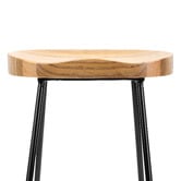 Temple &amp; Webster 66cm Premium Vintage-Style Elm Wood Barstools