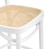 Temple &amp; Webster 65cm High Back Luca Beech Wood &amp; Rattan Barstool