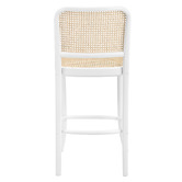Temple &amp; Webster 65cm High Back Luca Beech Wood &amp; Rattan Barstool
