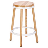 Temple &amp; Webster 65cm Brooklyn Ash Wood &amp; Metal Barstool