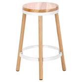Temple &amp; Webster 65cm Brooklyn Ash Wood &amp; Metal Barstool