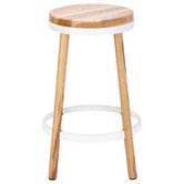 Temple &amp; Webster 65cm Brooklyn Ash Wood &amp; Metal Barstool