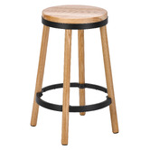 Temple &amp; Webster 65cm Brooklyn Ash Wood &amp; Metal Barstool