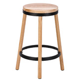 Temple &amp; Webster 65cm Brooklyn Ash Wood &amp; Metal Barstool