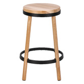 Temple &amp; Webster 65cm Brooklyn Ash Wood &amp; Metal Barstool