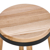 Temple &amp; Webster 65cm Brooklyn Ash Wood &amp; Metal Barstool