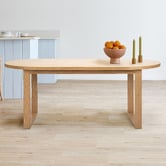 Temple & Webster 190cm Oval Ski-Leg Oak Wood Dining Table