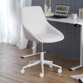Temple &amp; Webster White Nappa Office Chair