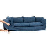 Temple &amp; Webster Jude 3 Seater Slipcover Sofa, Armchair, &amp; Ottoman Set