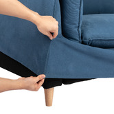 Temple &amp; Webster Jude 3 Seater Slipcover Sofa, Armchair, &amp; Ottoman Set
