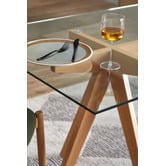 Temple &amp; Webster Rectangular Clear Top 160cm Trestle Dining Table