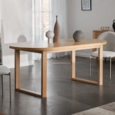 Temple &amp; Webster 190cm Oval Ski-Leg Oak Wood Dining Table