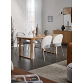 Temple &amp; Webster 190cm Oval Ski-Leg Oak Wood Dining Table