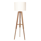 Temple &amp; Webster Benson Wooden Tripod Floor Lamp