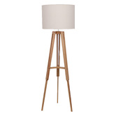 Temple &amp; Webster Benson Wooden Tripod Floor Lamp