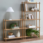 Temple &amp; Webster Banjo 5 Tier Bookcase &amp; 3 Tier Bookcase Console Set