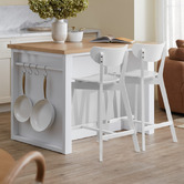 Temple &amp; Webster Rhodes Kitchen Island Bench with Storage