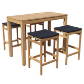 Temple &amp; Webster 4 Seater Verona Wooden Outdoor Bar Table Set