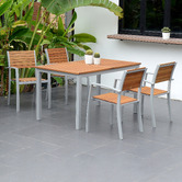 Temple &amp; Webster 4 Seater Natural Maui Eucalyptus Wood Outdoor Dining Set