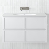 Temple &amp; Webster Cali 900mm Wall Hung Single Vanity with Integrated Basin