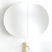 Temple &amp; Webster Mecca 900mm Oval Mirrored Shaving Cabinet