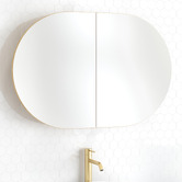 Temple &amp; Webster Mecca 900mm Oval Mirrored Shaving Cabinet