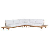 Temple &amp; Webster 5 Seater Clifton Acacia Wood Outdoor Modular Lounge Set