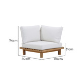Temple &amp; Webster 5 Seater Clifton Acacia Wood Outdoor Modular Lounge Set