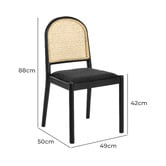 Temple &amp; Webster Black Louie Rattan &amp; Beech Wood Dining Chairs