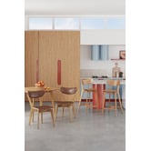 Temple &amp; Webster Larsen Faux Leather &amp; Solid Rubberwood Dining Chairs
