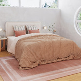 Temple &amp; Webster Cream Toni Boucle Bed