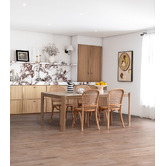 Temple &amp; Webster Luca Beech &amp; Rattan Dining Chairs