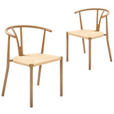Temple &amp; Webster Elysia Wishbone Replica Metal Dining Chairs